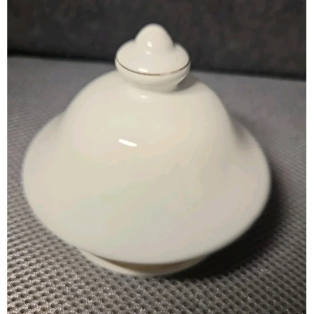 Vntg Ceramic Lidded Canister White With Rose Design 10 In Tall